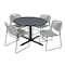 Cain Cain Round Table & Chair Set, Wood, Metal, Polypropylene Top, Grey TB48RNDGY44GY - alternate 1